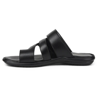 Healers Black Casual Slipper For Mens AOL-12 By Liberty