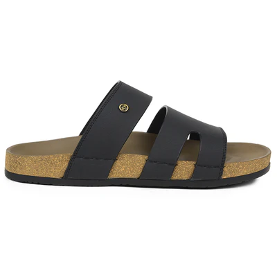 Healers Black Casual Slipper For Mens AOL-5 By Liberty