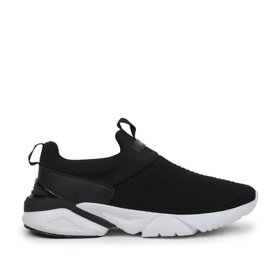 Leap7x Non-Lacing Black Casual Slip-on Shoes For Men BRISK-01 By Liberty