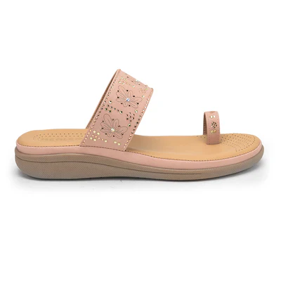 Healers Peach Fashion Toe Ring Slipper For Women ELN-12 By Liberty